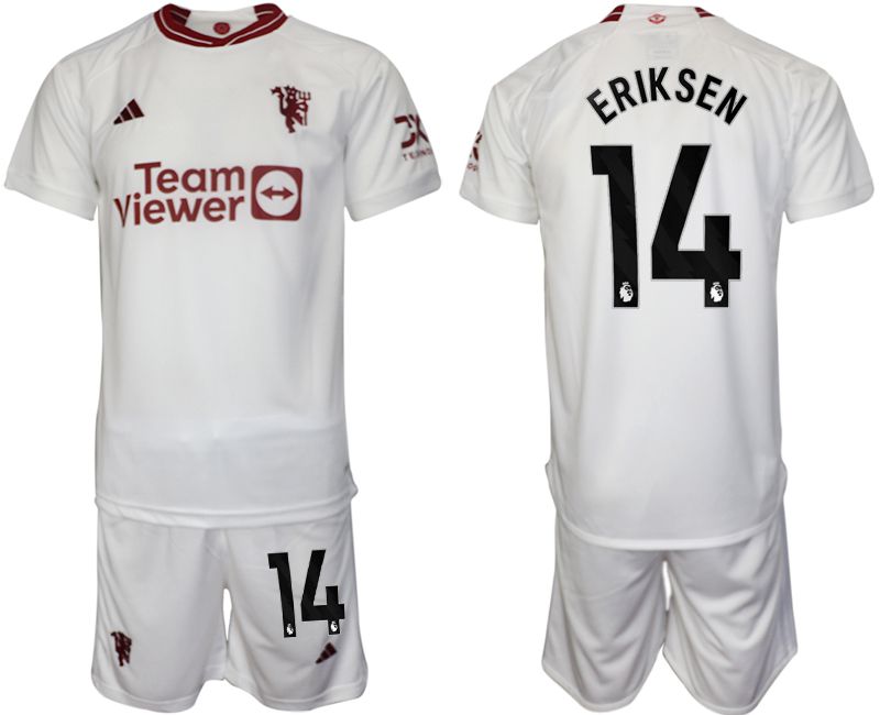 Men 2023-2024 Club Manchester United away white #14 Soccer Jersey->manchester united jersey->Soccer Club Jersey